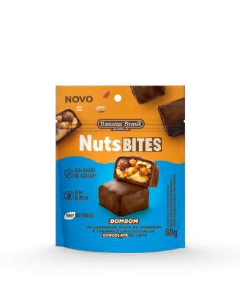 NUTSBITES CHOCOLATE AO LEITE 10X60G - BANANA BRASIL