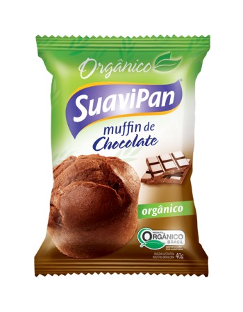 MUFFIN DE CHOCOLATE ORGÂNICO DISPLAY 12X40G - SUAVIPAN