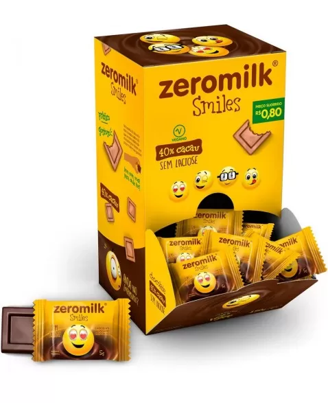 ZEROMILK SMILES 40% CACAU PURO DP 30X5G - GENEVY