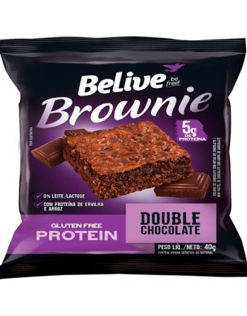 BELIVE BROWNIE 5G PROT DOUBLE CHOCOLATE S/ LACT E S/GLUTEN DP10X40G