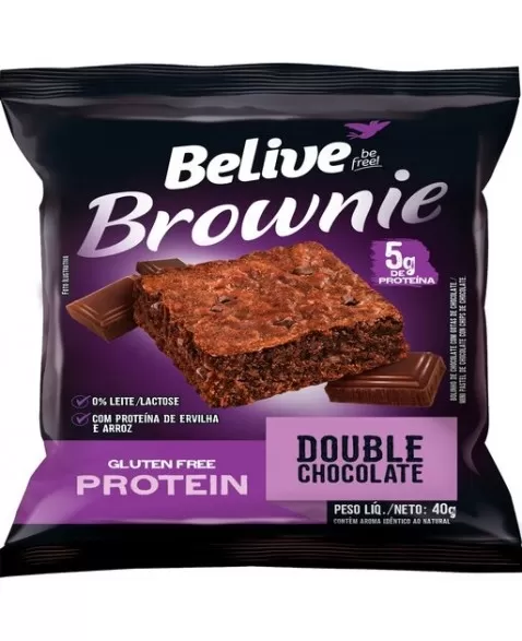 BELIVE BROWNIE 5G PROT DOUBLE CHOCOLATE S/ LACT E S/GLUTEN DP10X40G