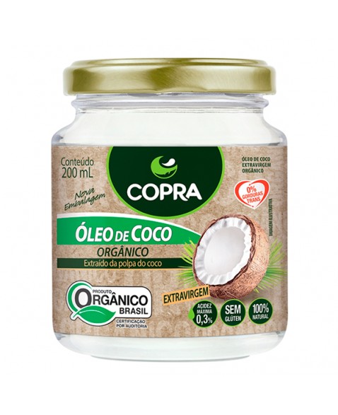 ÓLEO COCO ORGÂNICO EXTRAVIRGEM 200ML - COPRA
