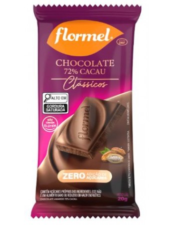 FLORMEL CHOCOLATE AMARGO 72% ZERO 20G D12 M10