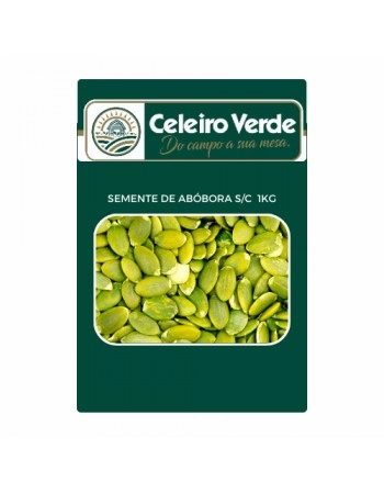 SEMENTE DE ABÓBORA SEM CASCA 1KG - CELEIRO VERDE