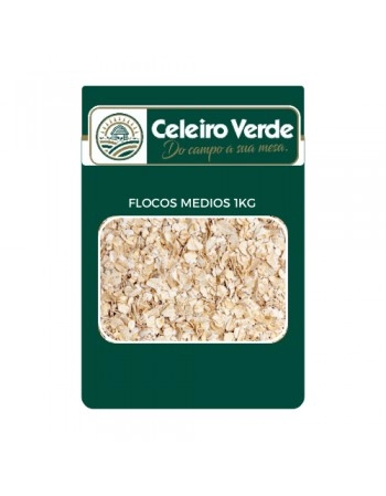 AVEIA EM FLOCOS MÉDIOS 1KG - CELEIRO VERDE