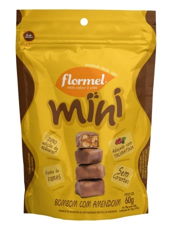 MINI BOMBOM AMENDOIM ZERO 60G - FLORMEL
